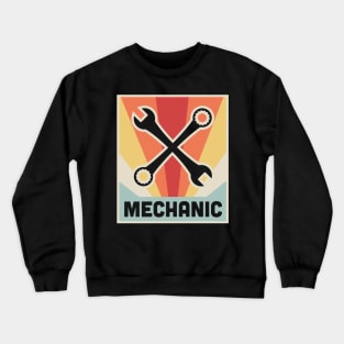 Vintage 70s Style Mechanic Poster Crewneck Sweatshirt